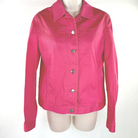 Jones New York Signature Womens M Jacket Small Corduroy Pinkish Coral - Picture 4 of 13